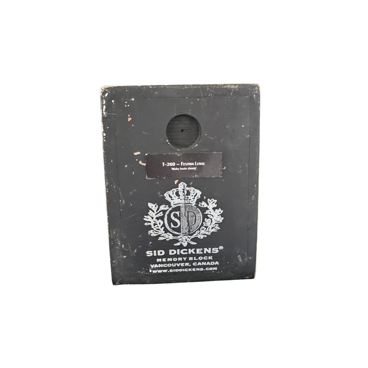 Feeling a little slow? Let Sid Dickens' Memory Block T-260 give you a playful nudge to Make Haste Slowly.