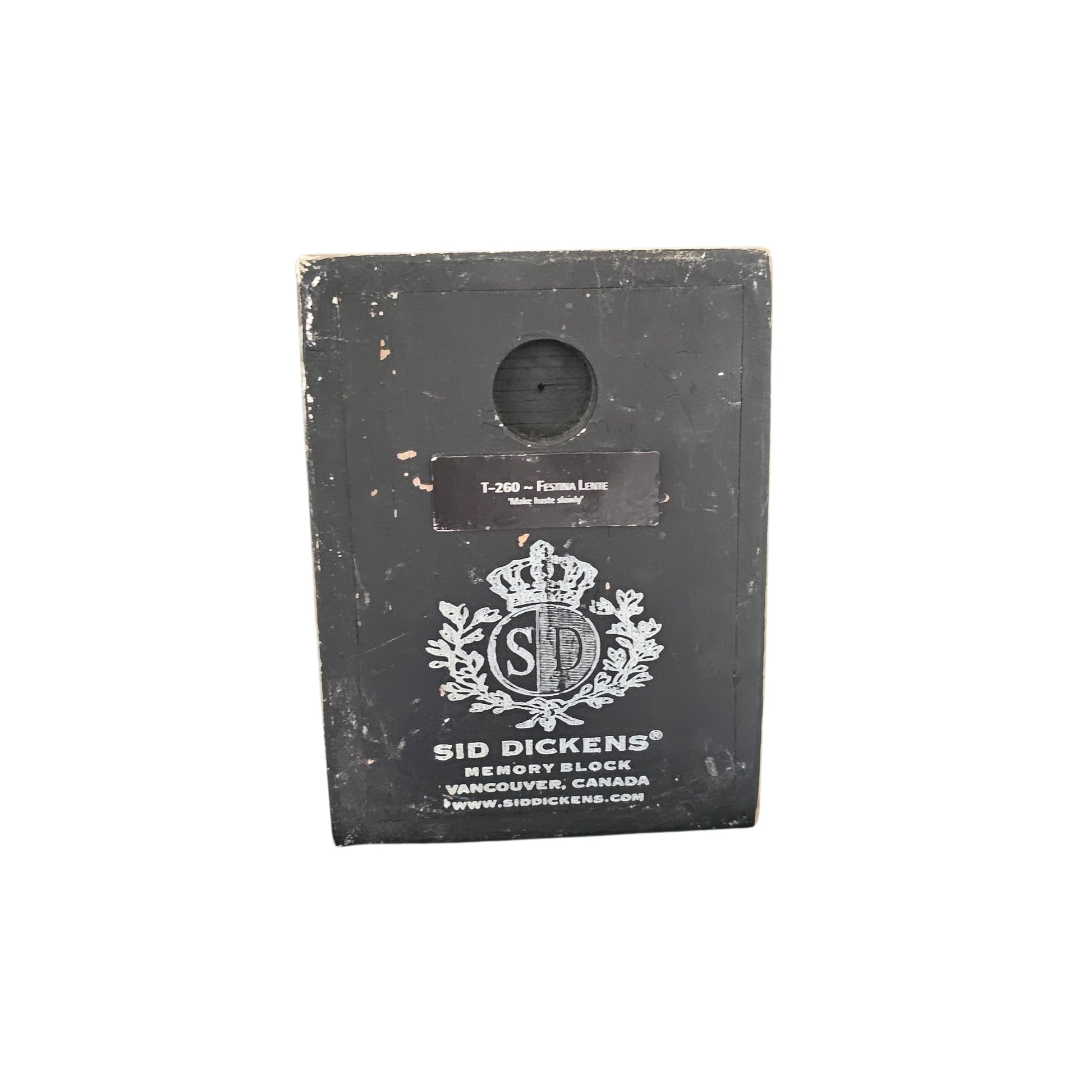 Feeling a little slow? Let Sid Dickens' Memory Block T-260 give you a playful nudge to Make Haste Slowly.