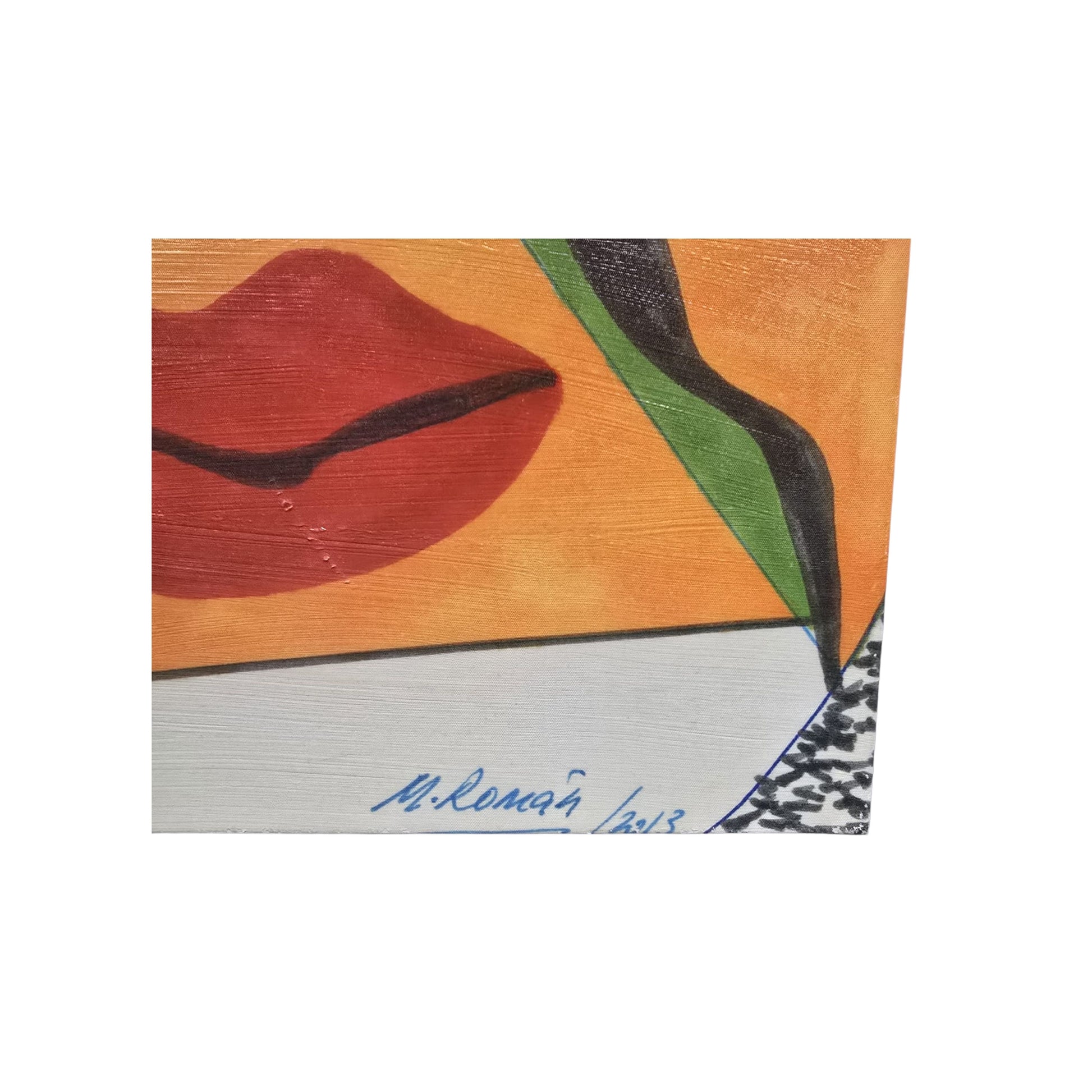 2013 M Roman inspired "Her face' painted in vibrant acrylic colors
