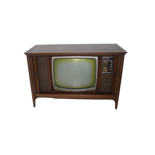 This Mid-Century Magnavox TV Console with Tambour Wood Doors is an eye catcher and a great conversation starter. Circa Mid 20th Century is very well preserved 