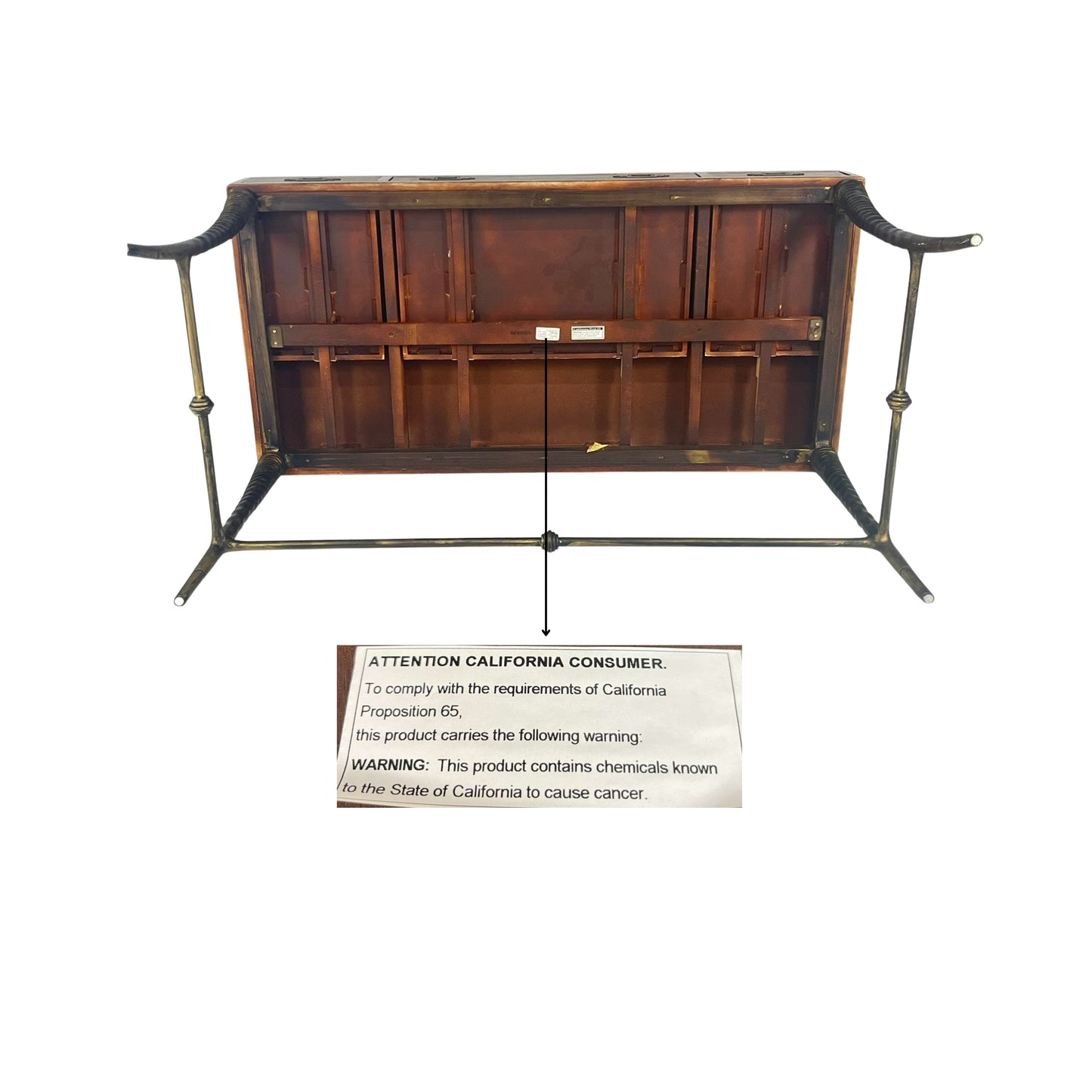 Wooden bed frame with metal legs 