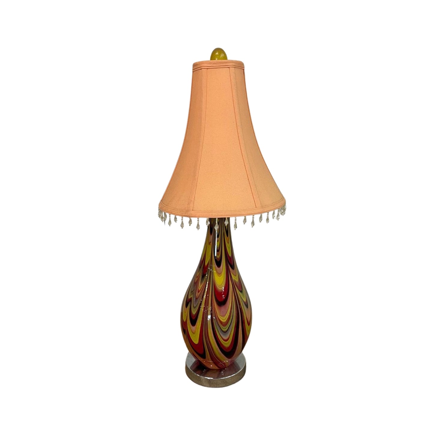 Travel back in time to the early 1900s with this Art Deco Italian blown glass table lamp! The perfect mix of classical elegance and modern style, it will add a touch of whimsy to any room.